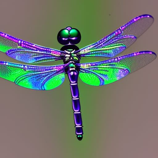 Beautiful purple holographic dragonfly with cobalt blue holographic accents& Emerald green holographic accents& magenta ...