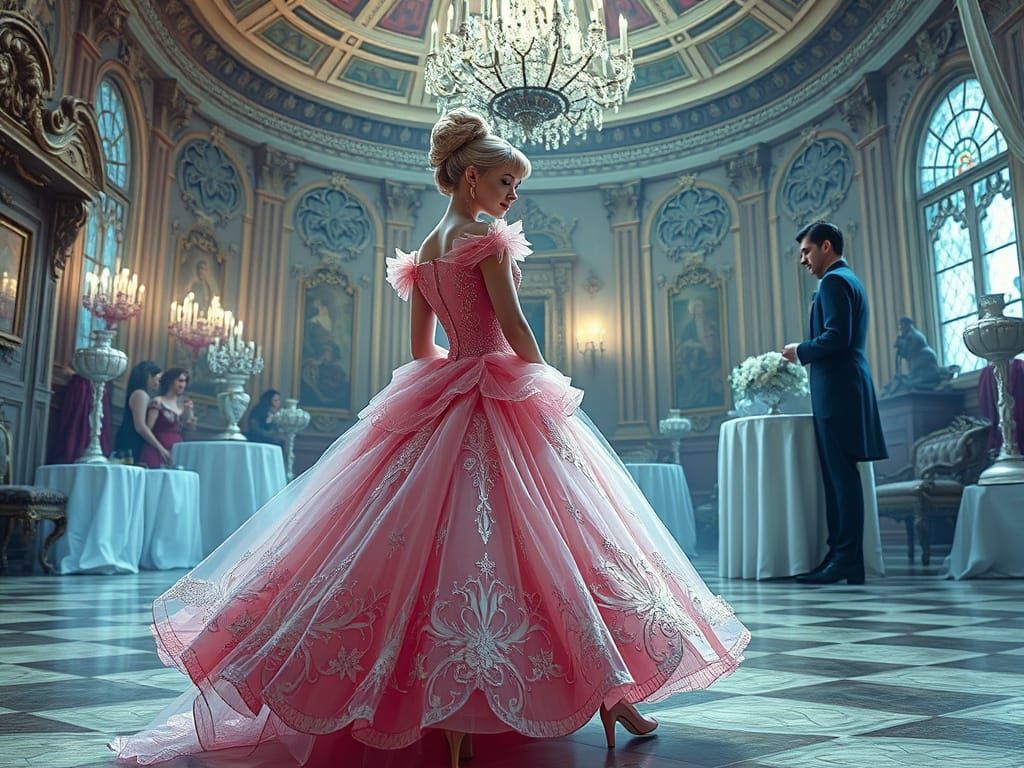 Cinderella's Glass Dress Ball in Victorian Castle