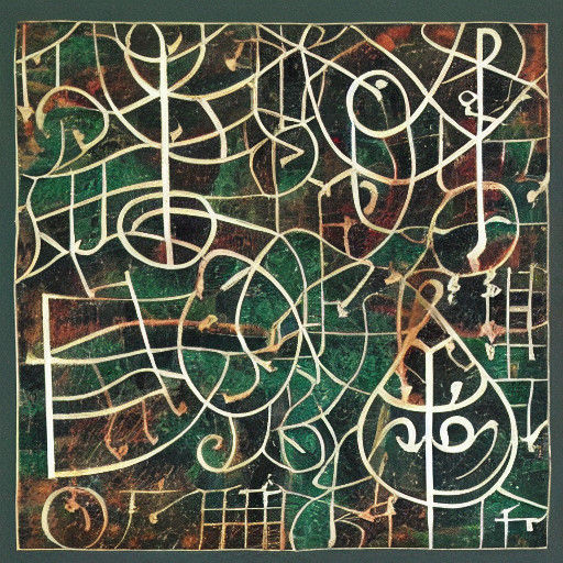 Musical Silhouettes in Deep Wine Green