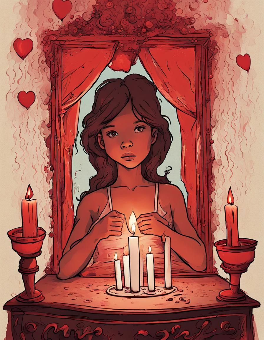 Abstract Heart Spark in Darkness