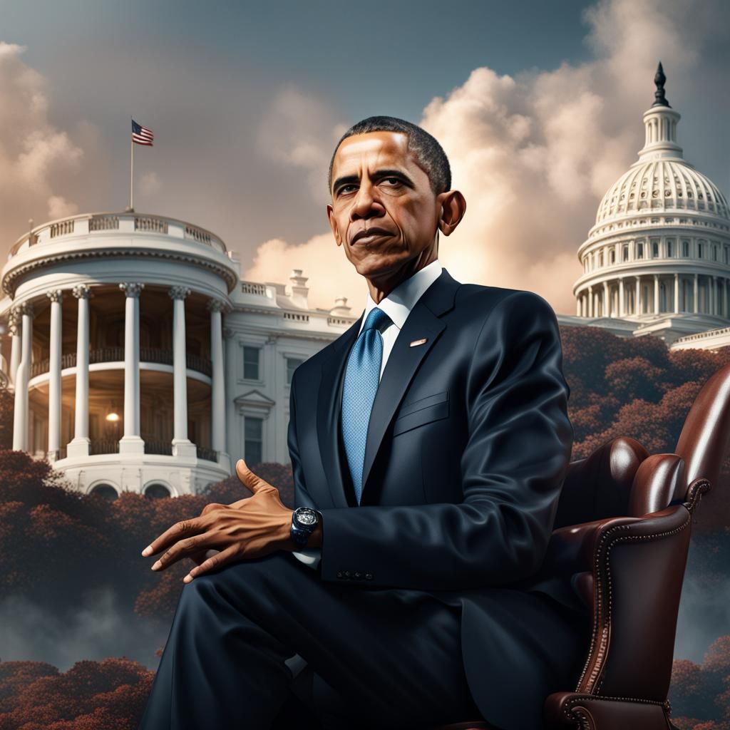 Detailed Matte Painting of Barack Obama