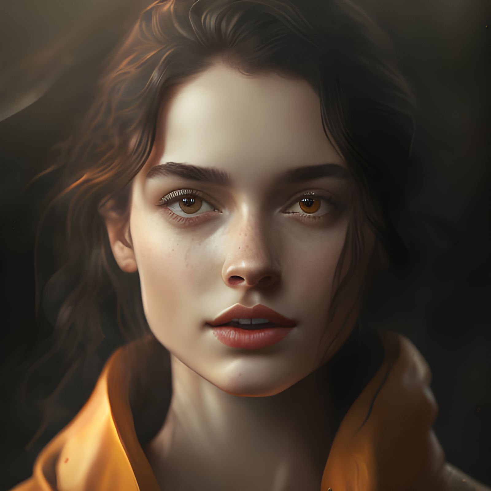 Red Eyed Woman Portrait in Hyperdetailed Style