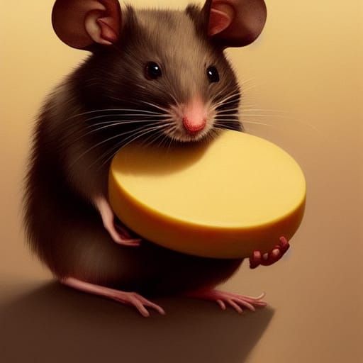 Mouse with Cheese: Hyperdetailed Portrait