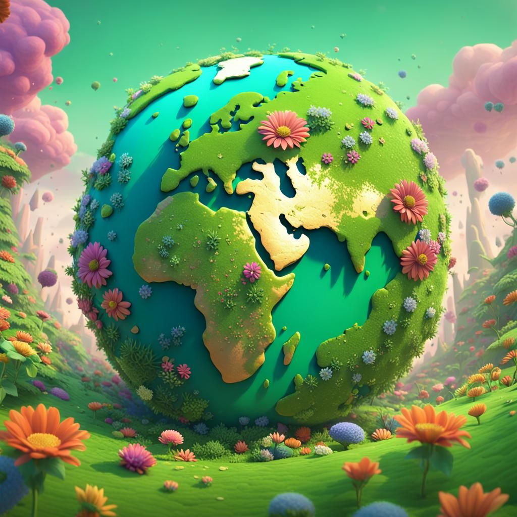 Earth: Pollution vs. Green Paradise in 3D