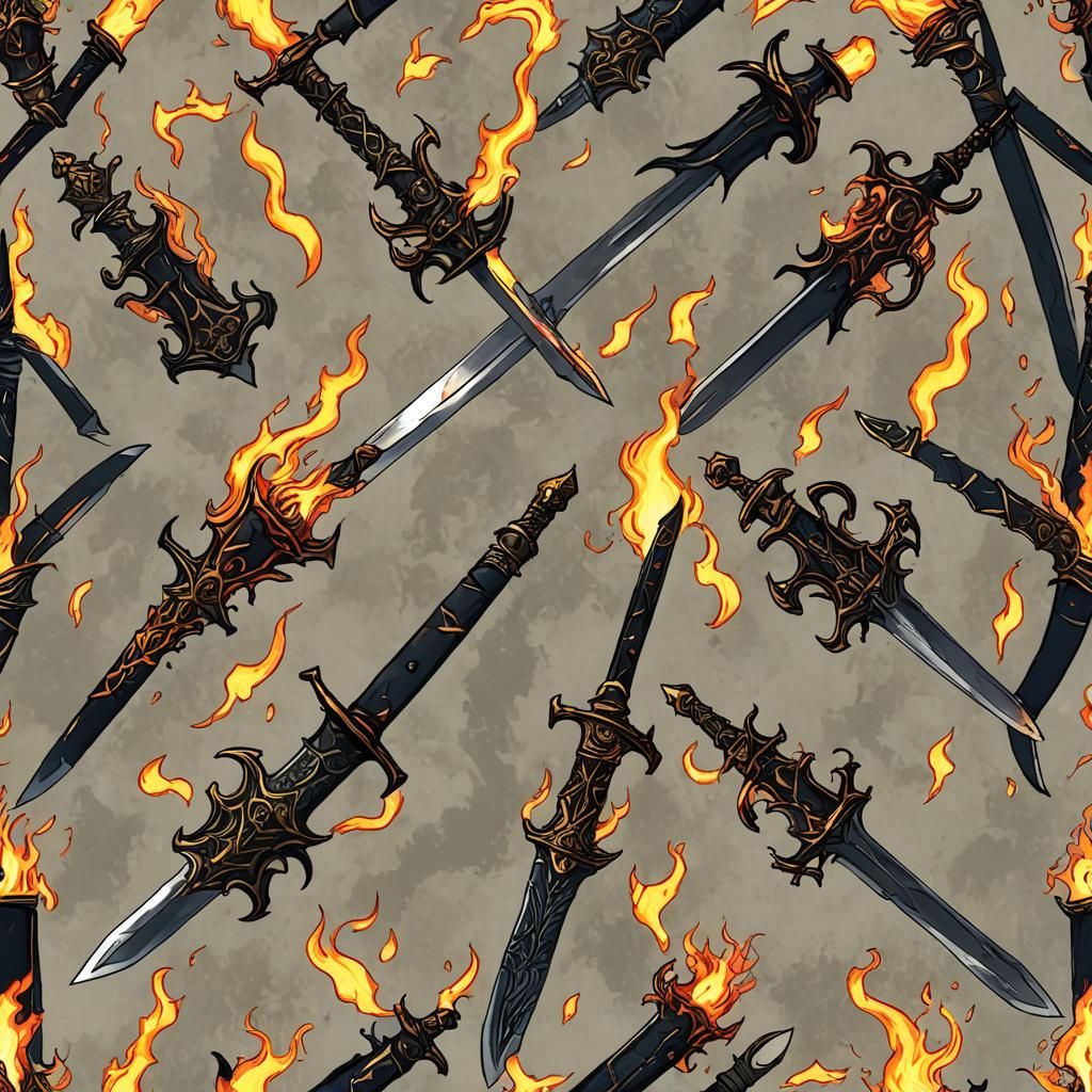 Flaming Sword Generated by AI