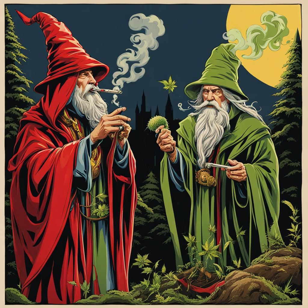 Wizards Smoking Weed: A Magical Gathering