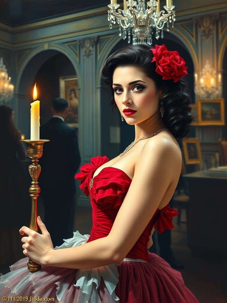 Miss Scarlett in the Ballroom with the Candlestick