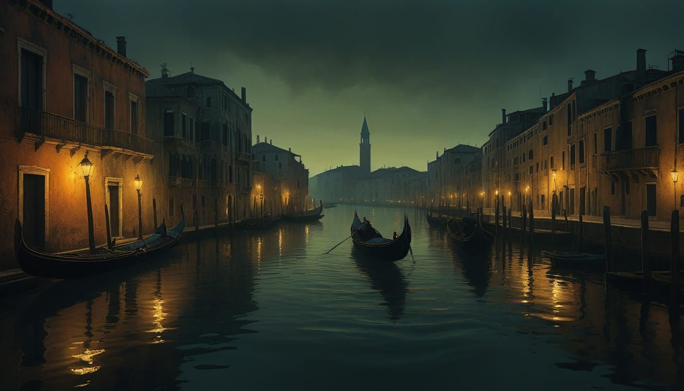 Ethereal Portrait in Dreamy Venetian Landscape