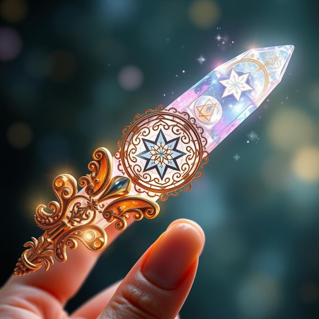 Mystical Gemstone Wand with Ethereal Glow