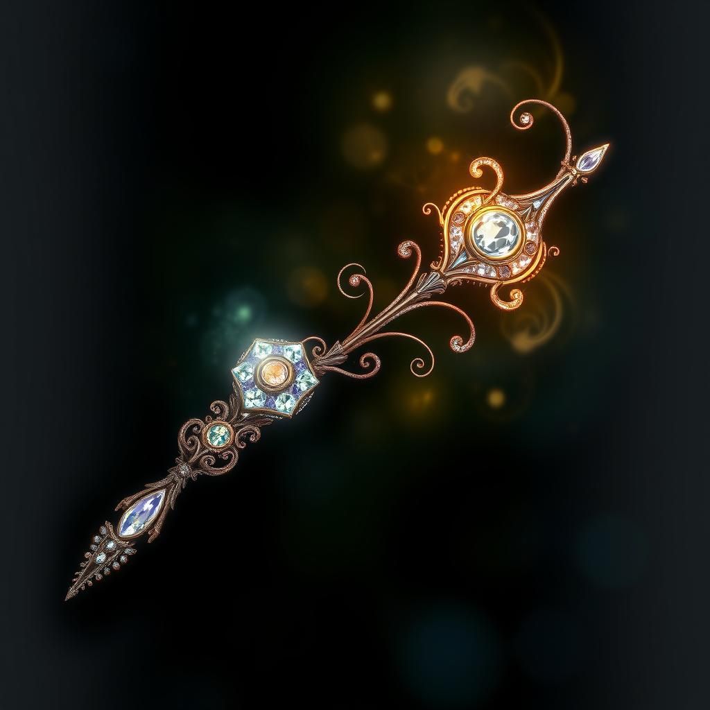 Ornate Crystal Wand with Mystical Glow