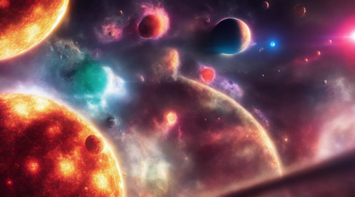 Hyperrealistic Solar System in Cel-Shaded Style