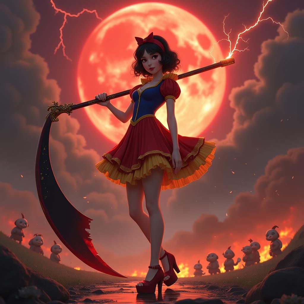 Anime Snow White Ready for Battle