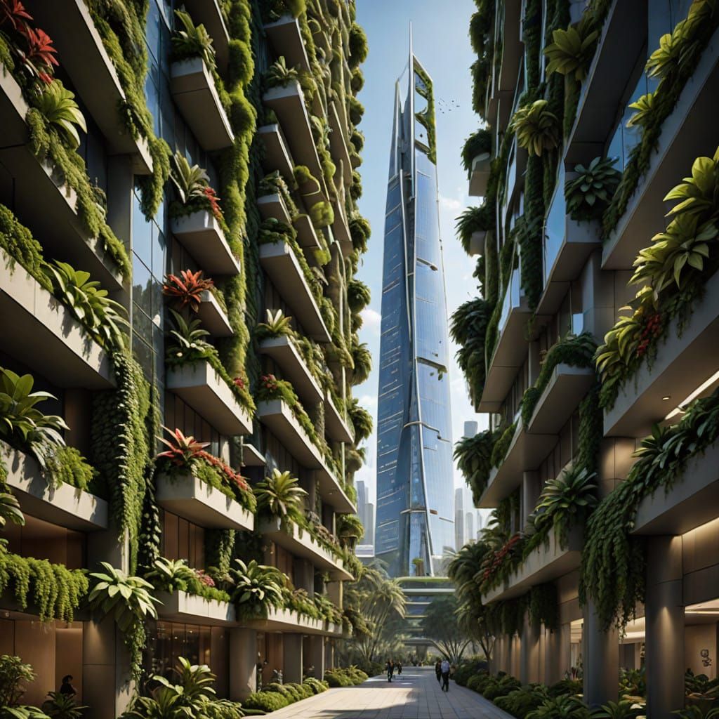 Vertical gardens on the Bahrain World Trade Center