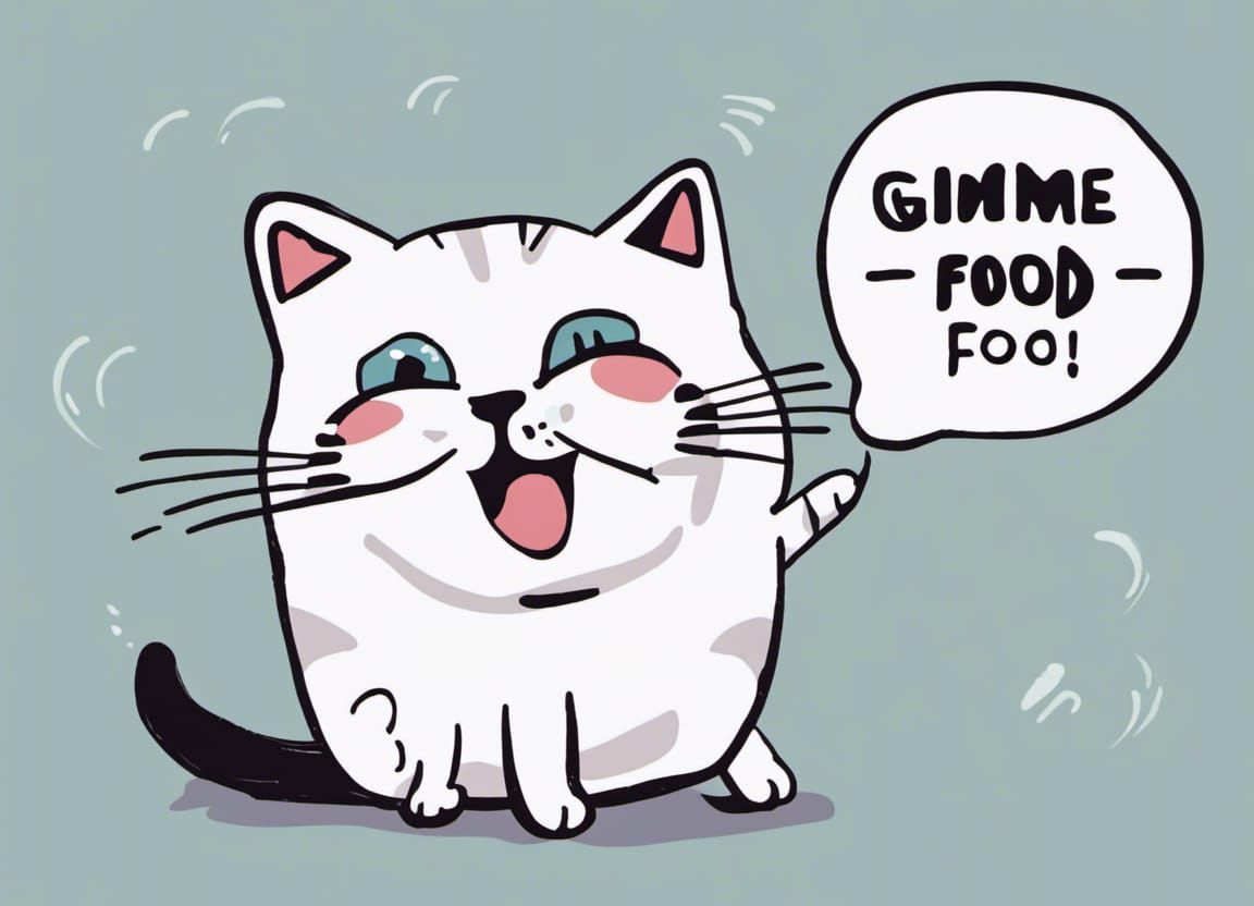 Funny Cat Asks: Gimme Food!