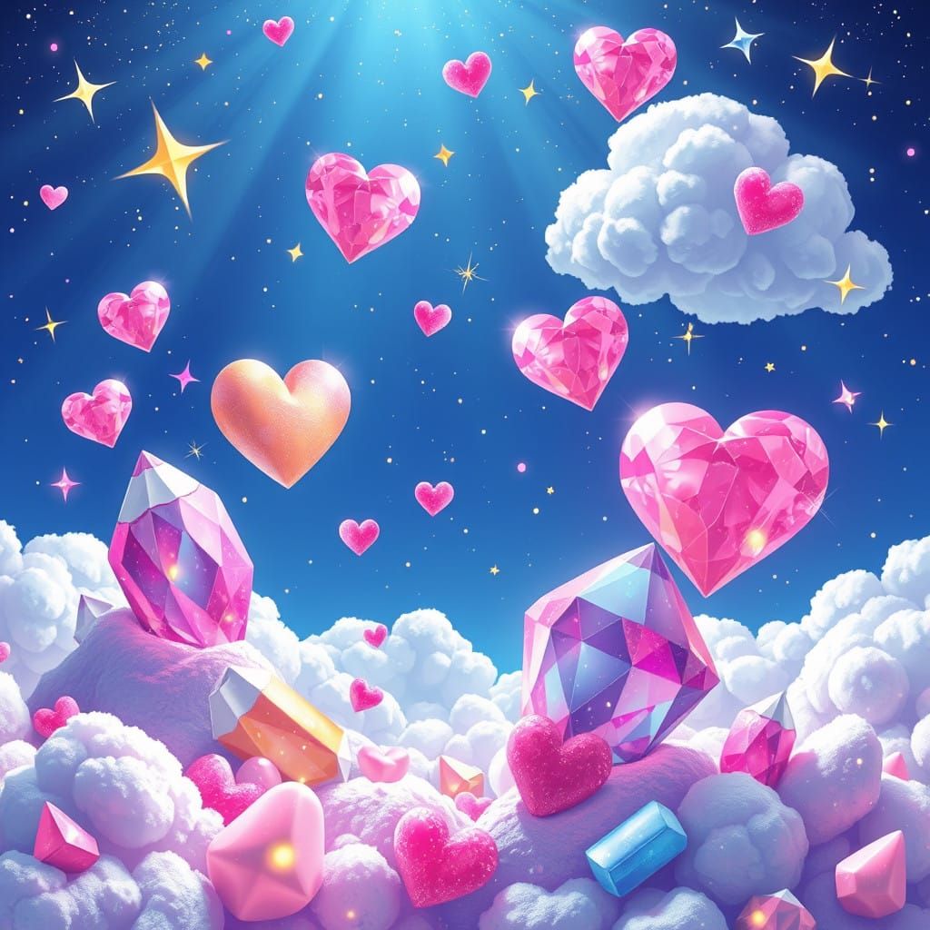 Whimsical Celestial Dreamscape in Vibrant Digital Illustrati...