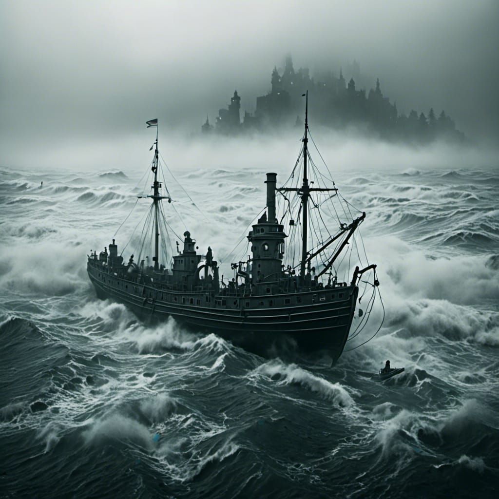 Ethereal Ocean in Black and White