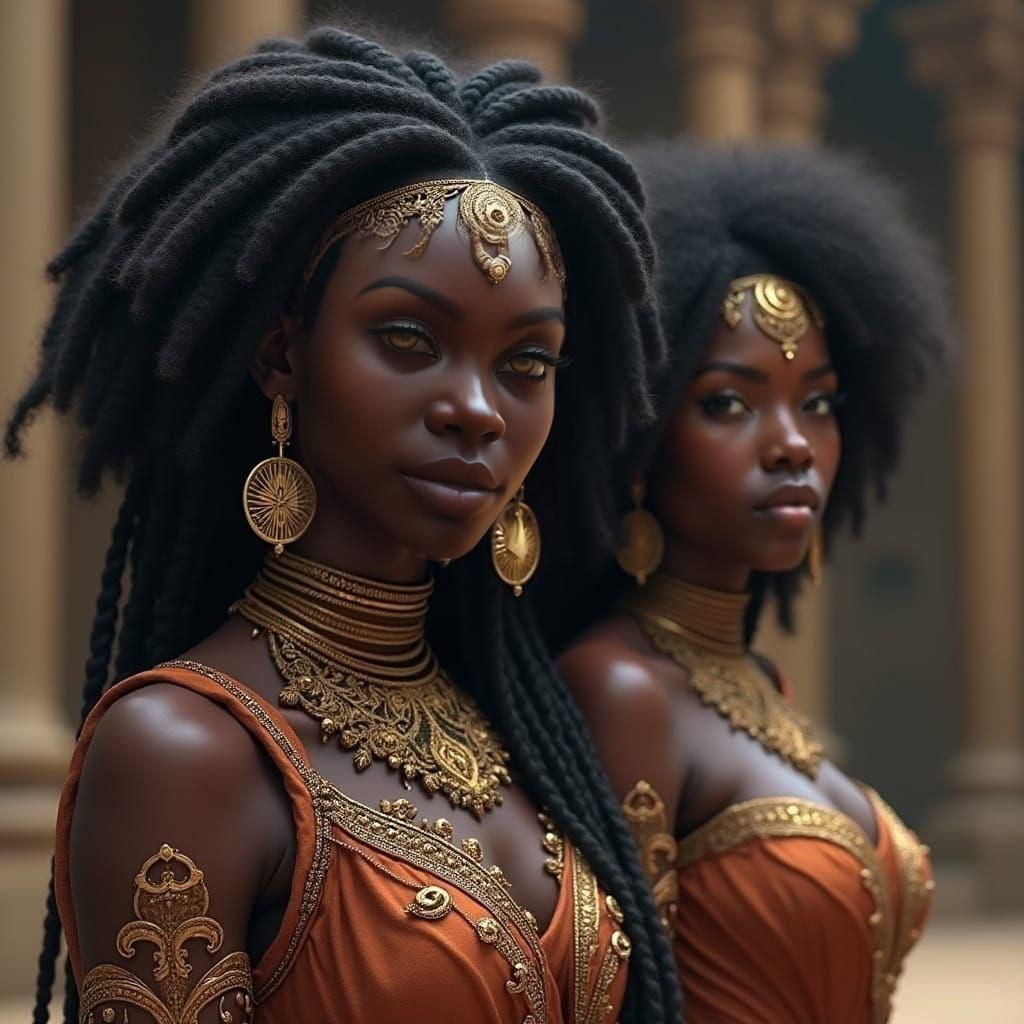 voluptuous curvaceous dark skinned black women with african ...