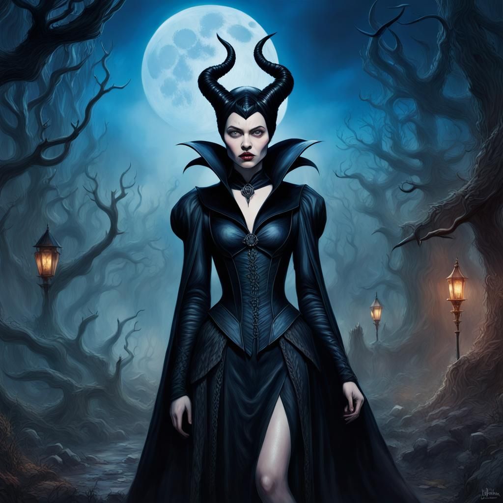 Dark Fairy Tale Witch in Enchanted Forest