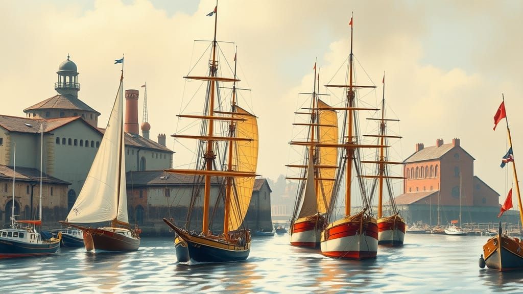 Tall Sailing Boats coming into Grimsby Docks