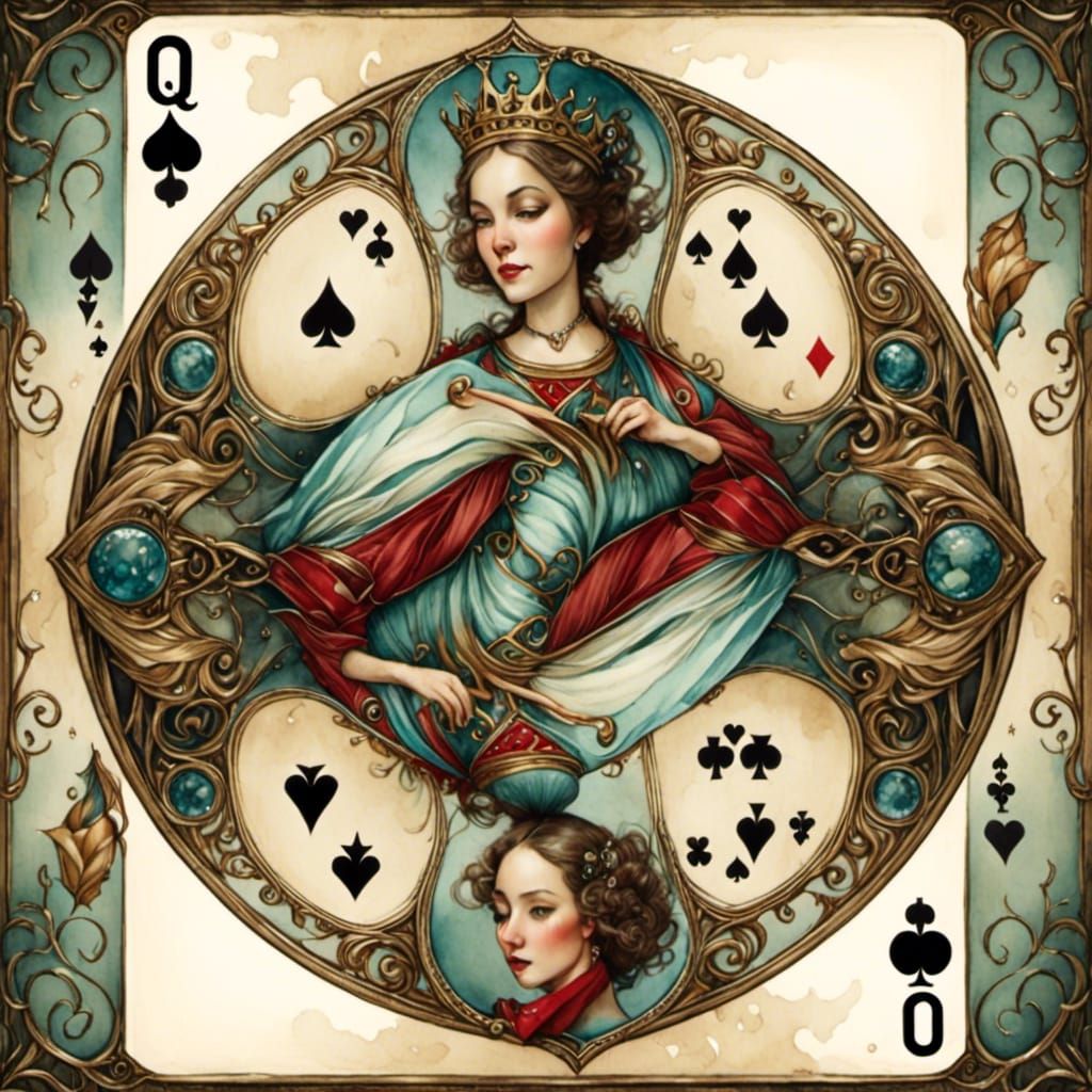 Fairy Tale Queen of Diamonds Playing Card