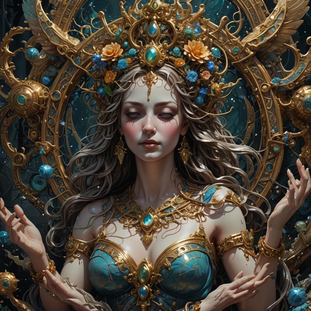 Goddess Morphine: Intricate Dark Fantasy Macro Shot