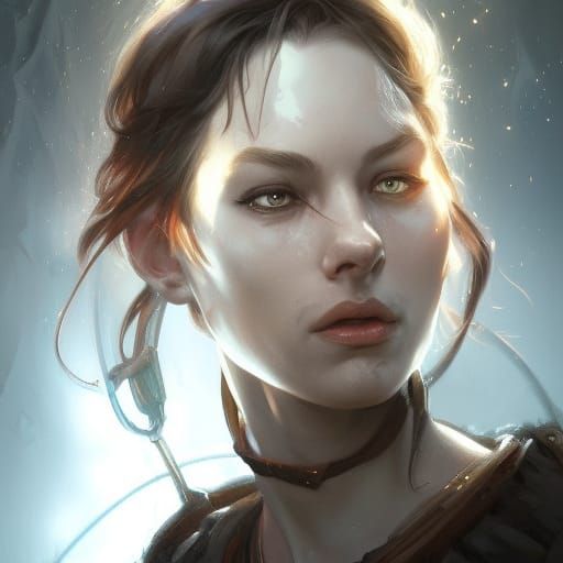 Fantasy RPG Female Character Portrait in Digital Art Style