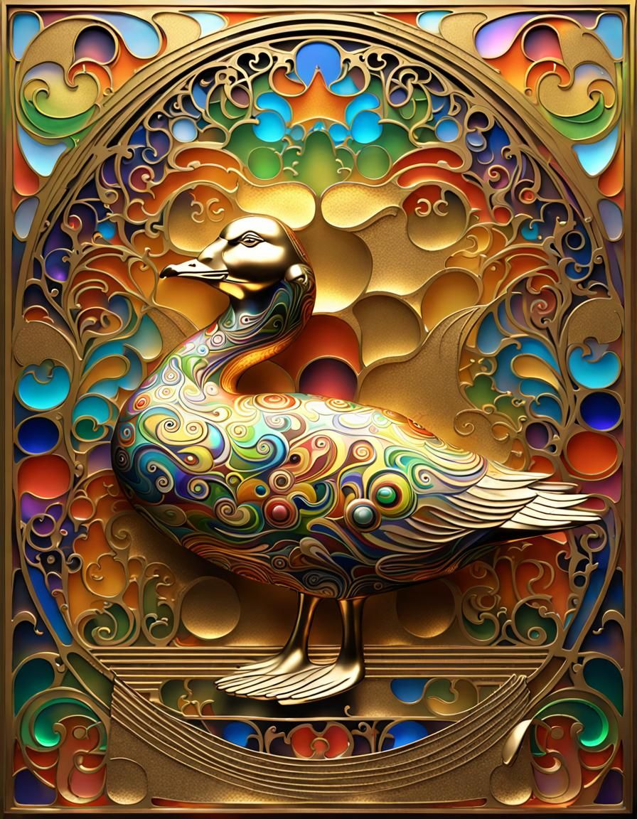 Golden Art Nouveau Masterpiece