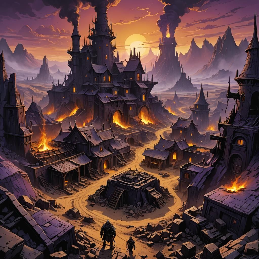 Dwarven Settlement in Post-Apocalyptic Wasteland