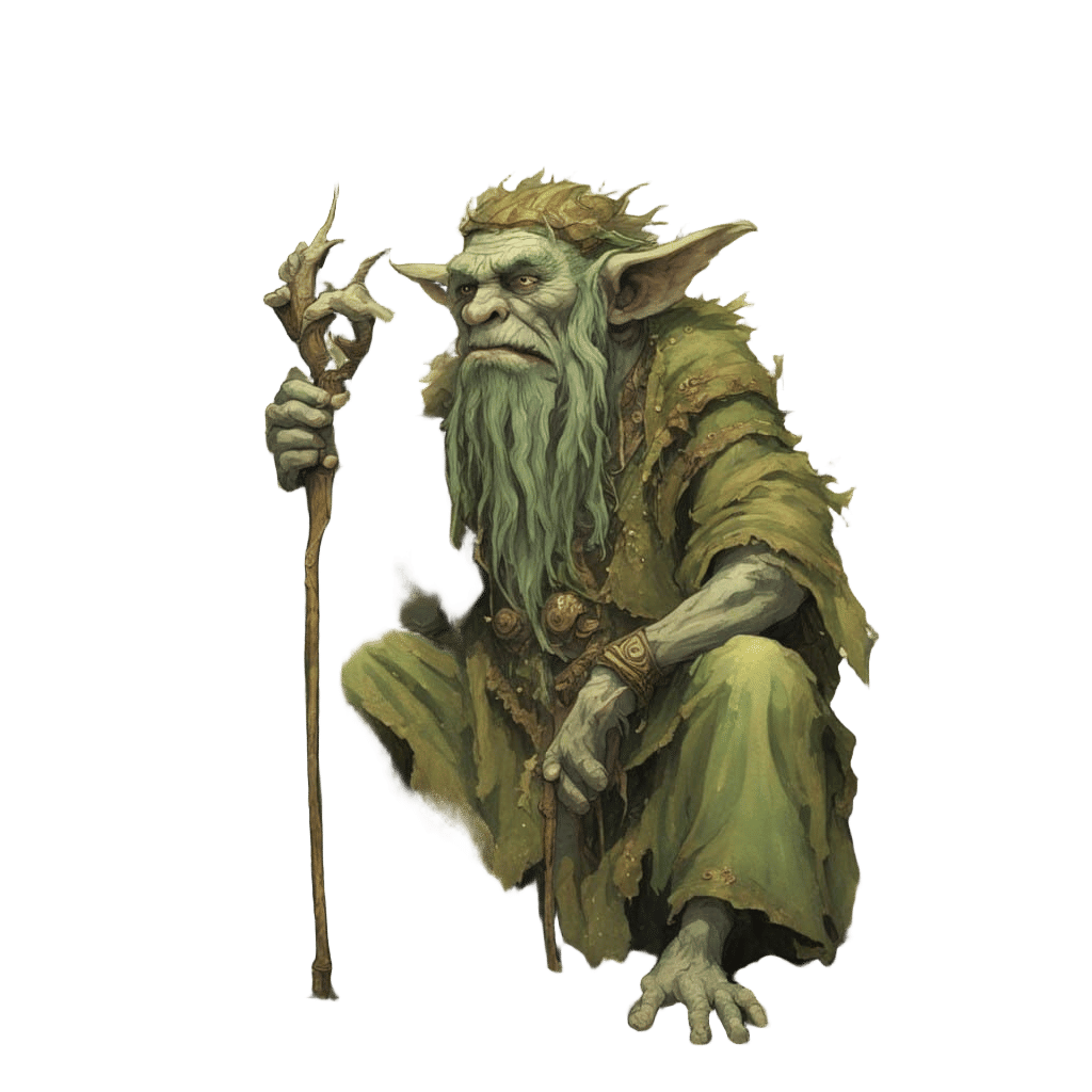 Fantasy Troll Druid in Hand Drawn Art