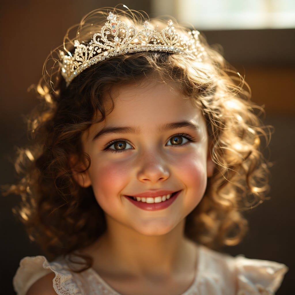 Joyful Princess in Hyperrealistic Portrait