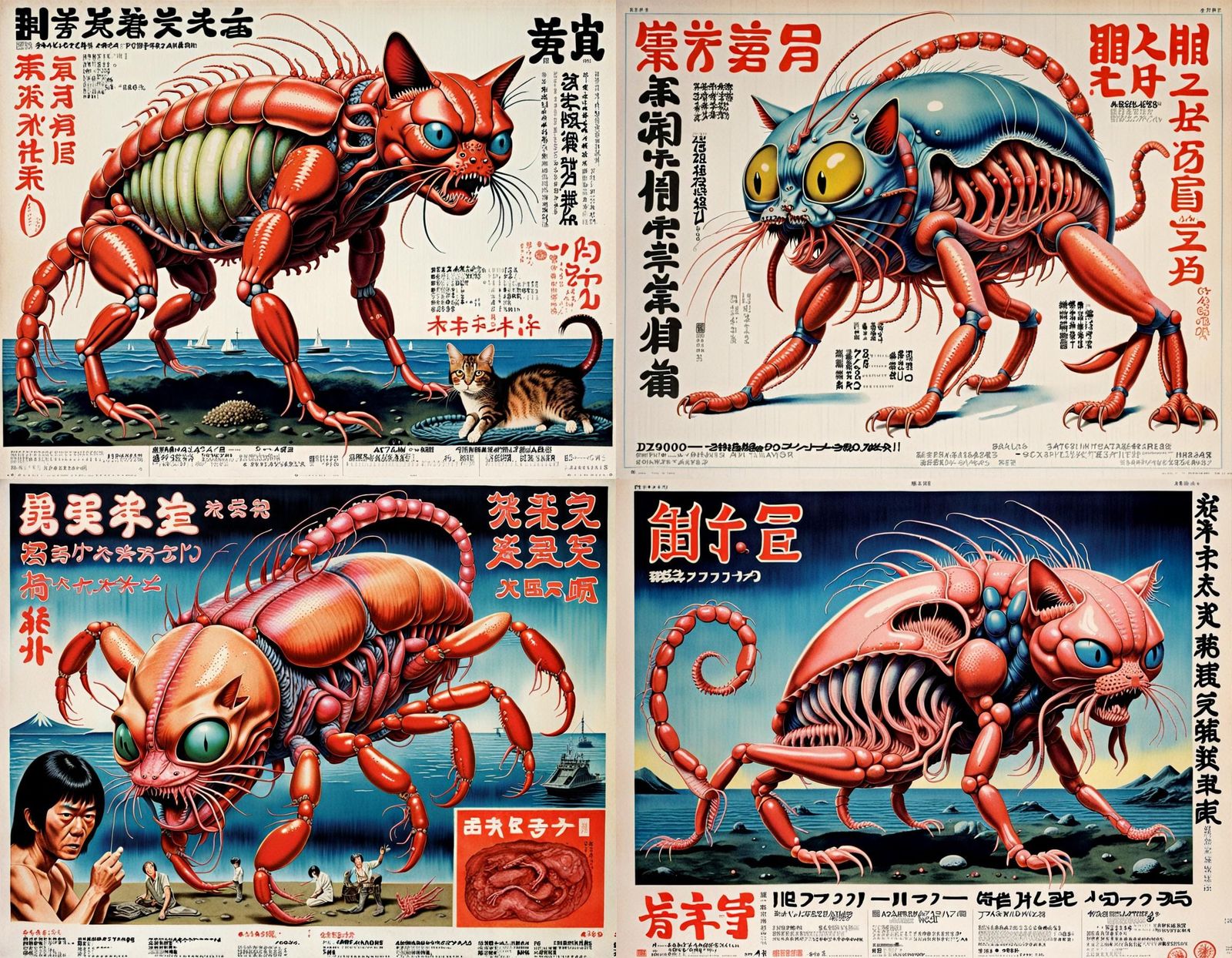 Bizarre Mutant Crustacean Feline Hybrid: 1970s Movie Poster