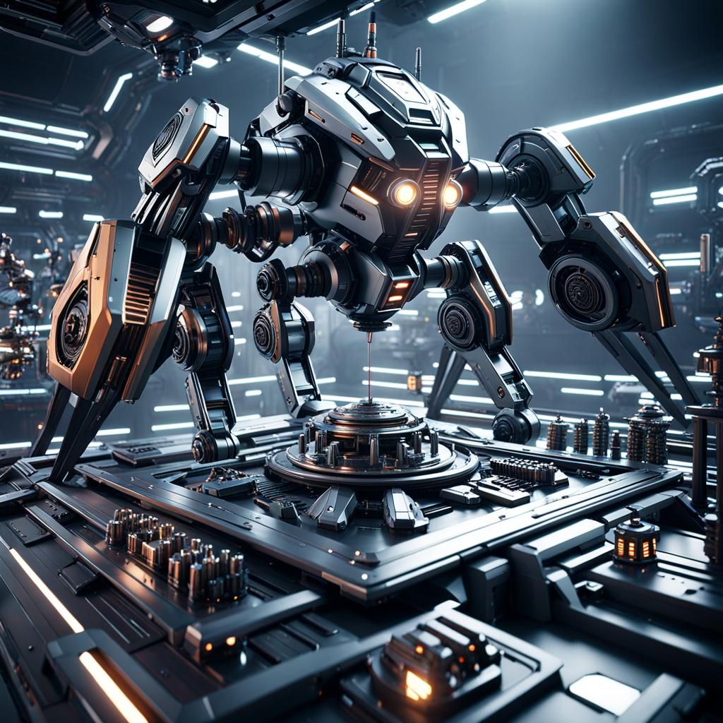 Mad Scientist in Sci-Fi Lo-Fi Lab