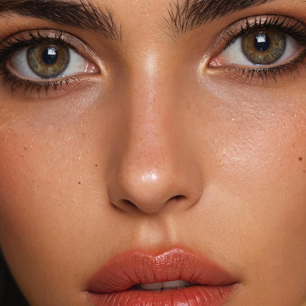 Realistic Model Portrait with Detailed Skin