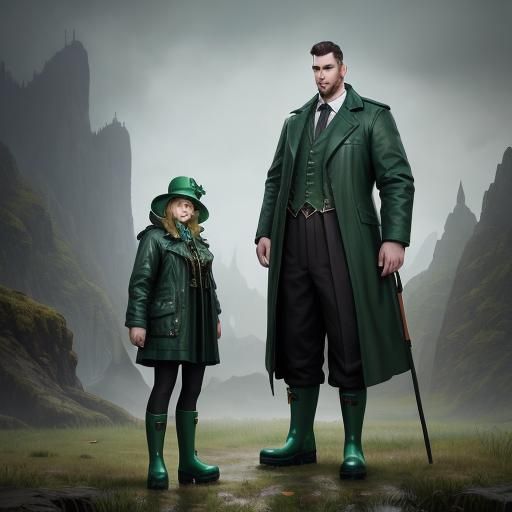 Giant Man and Tall Woman: Detailed Matte Painting