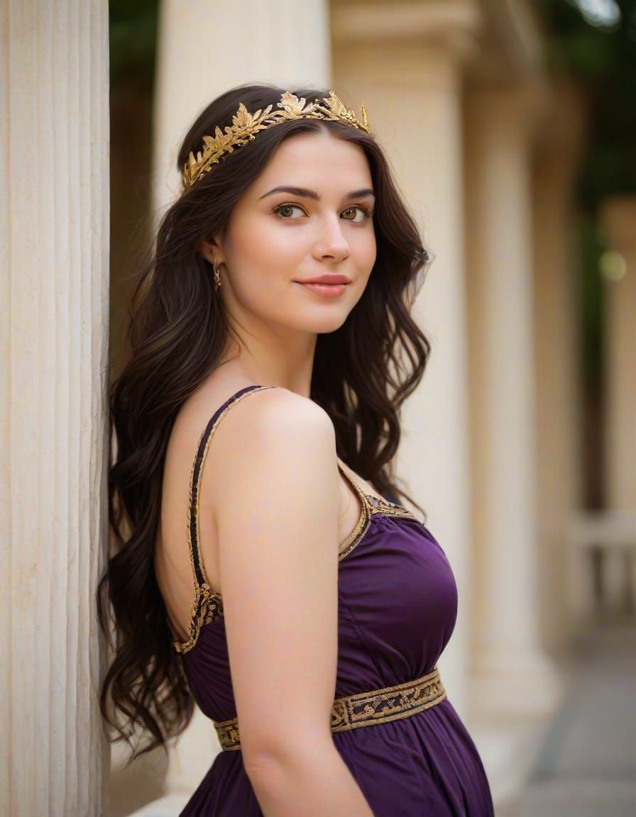 Elegant Ancient Greek Princess in Royal Splendor