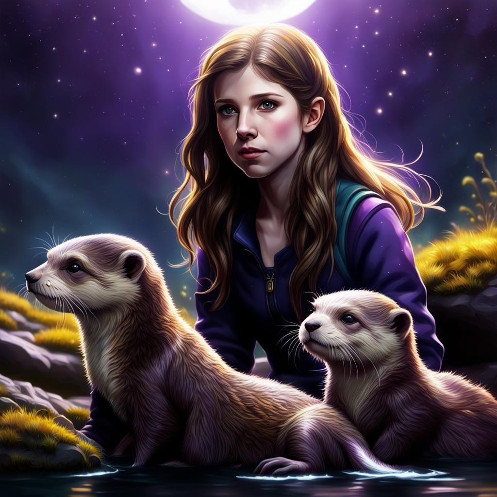 Anna Kendrick and Otters in Solar Eclipse