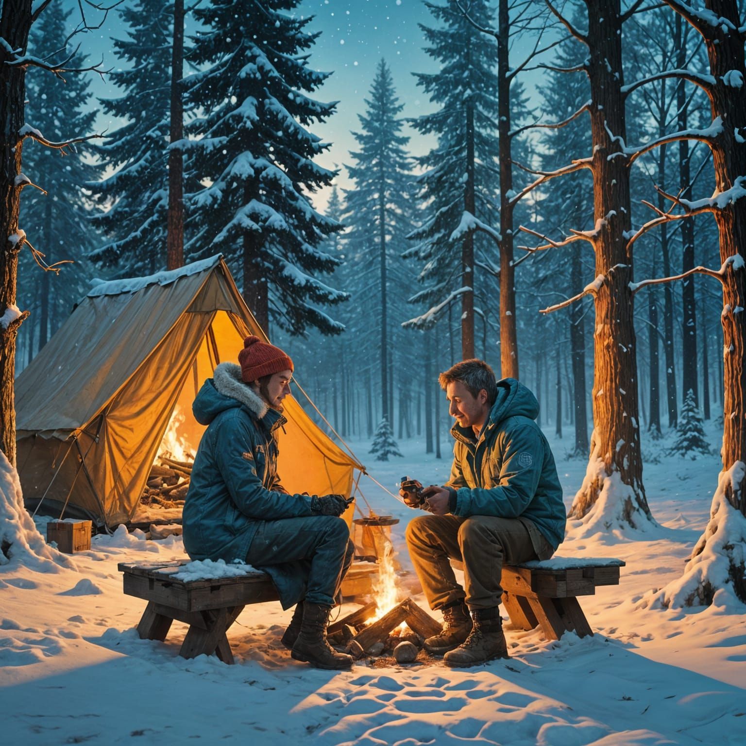 Epic Winter Wonderland in Maximalist Digital Art