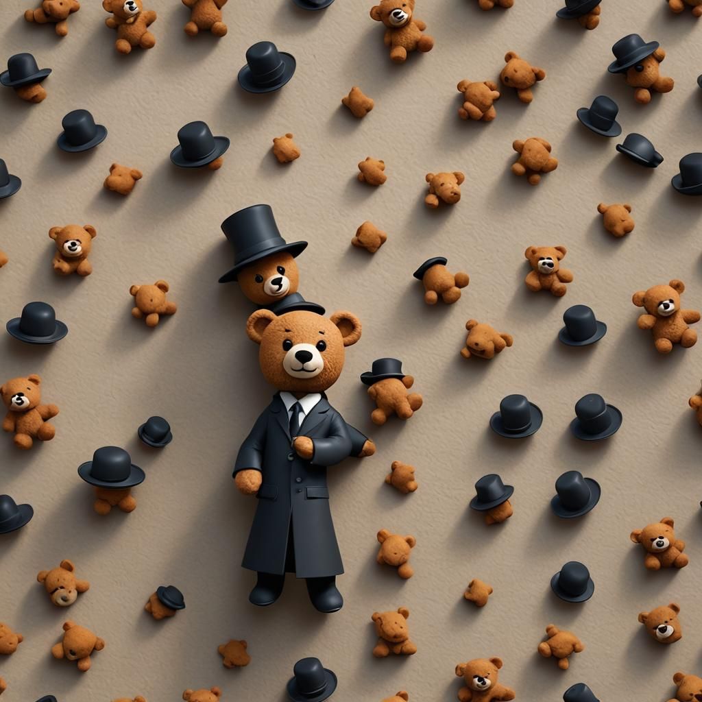 Teddy Bear as Ultra-Orthodox Jew with Plasticine