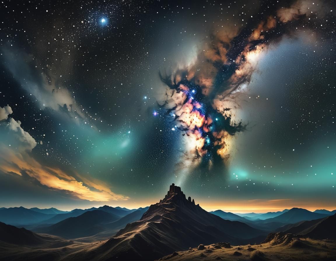 Epic Milky Way in Starry Night Sky