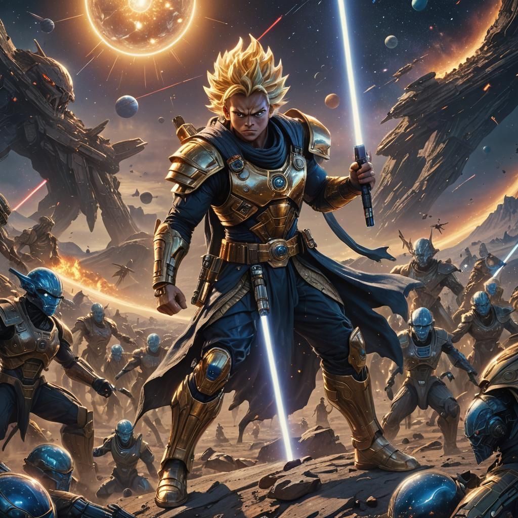 Saiyan Warrior's Victory on Distant Planet