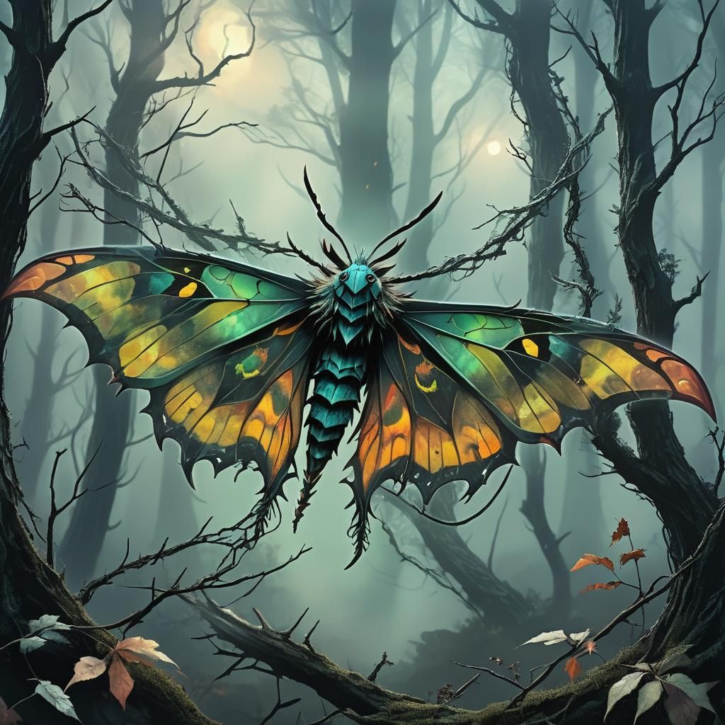 Darkpunk Dragon-Moth in Tormented Woods