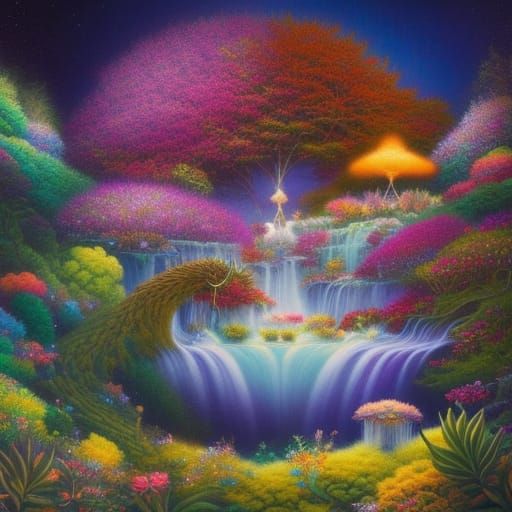 Enchanting Drinks and Flowers in Magic Realism Style