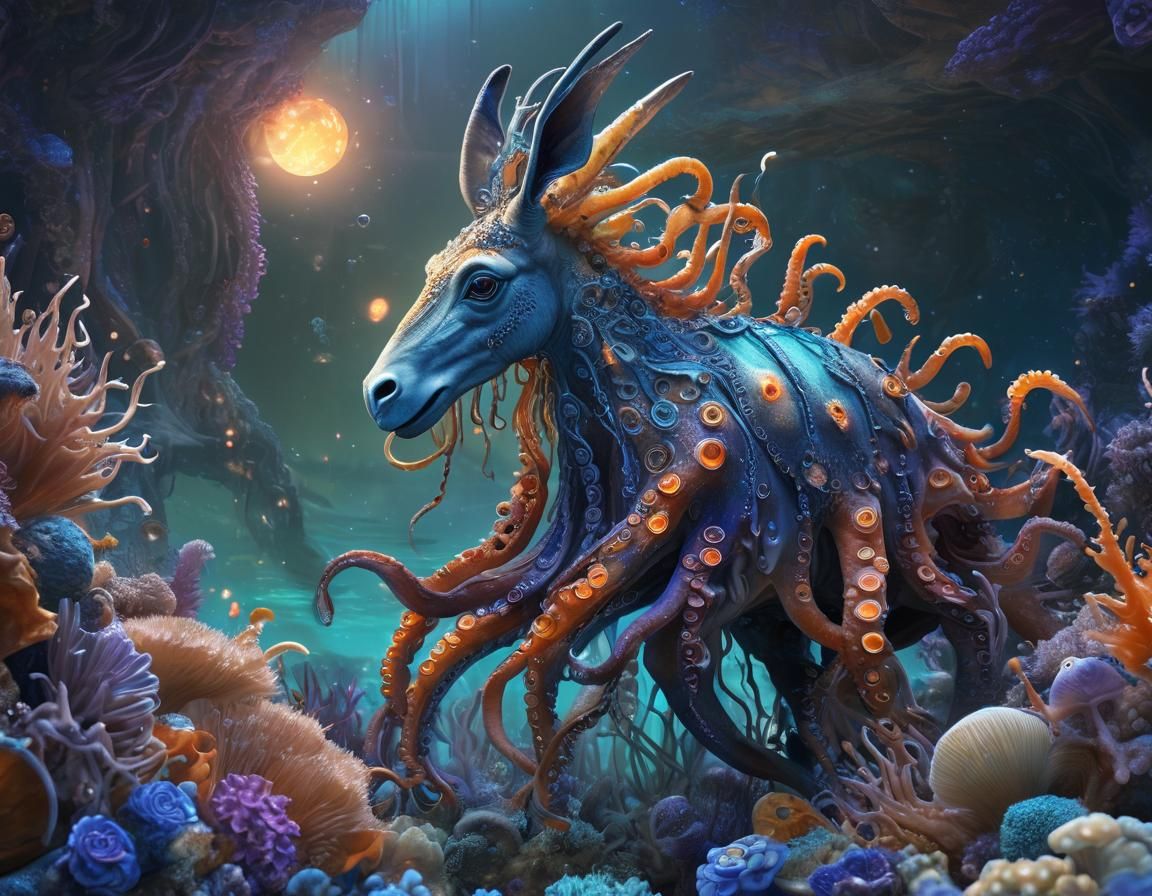 Reef Donkey Octopus Fusion in Fantasy Art