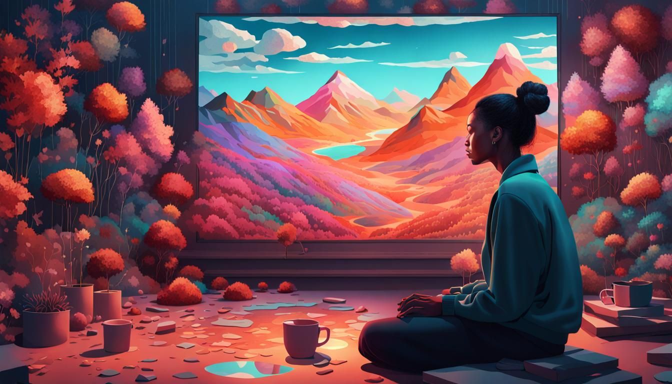 Introspective Reflection in 8K Digital Art