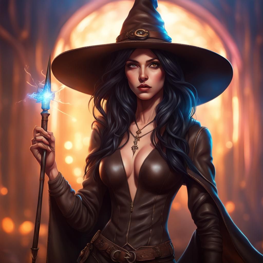 Alluring Witch in Paris: Hyperrealistic Concept Art