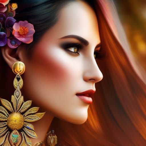 Gorgeous Blonde Princess in Hyperrealistic Garden Setting