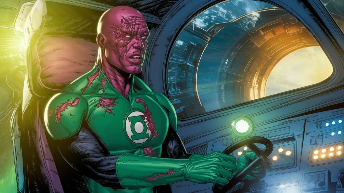 Injured Green Lantern Crash Lands on Earth
