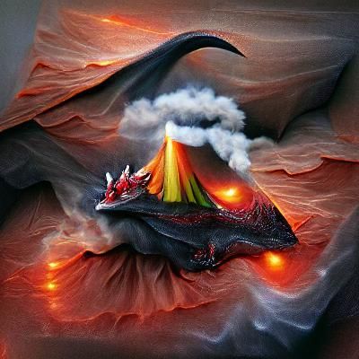Volcanic Dragon Fantasy Art
