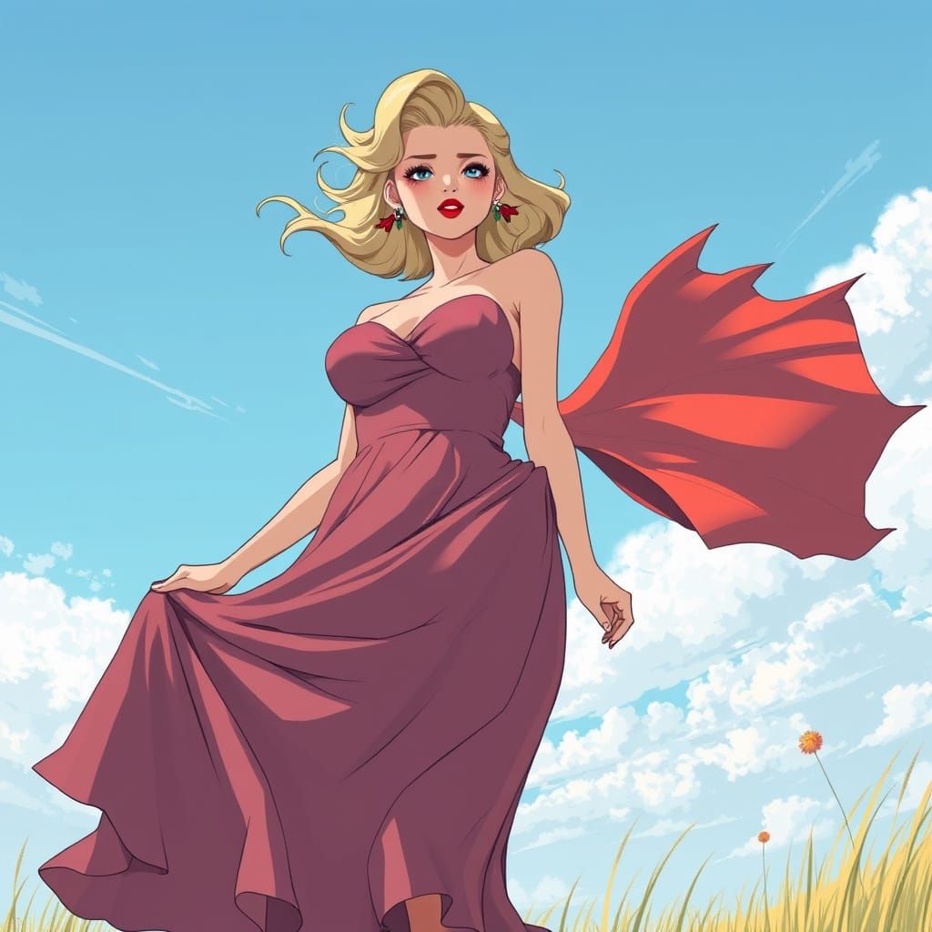 Marilyn Monroe Inspired Anime Art