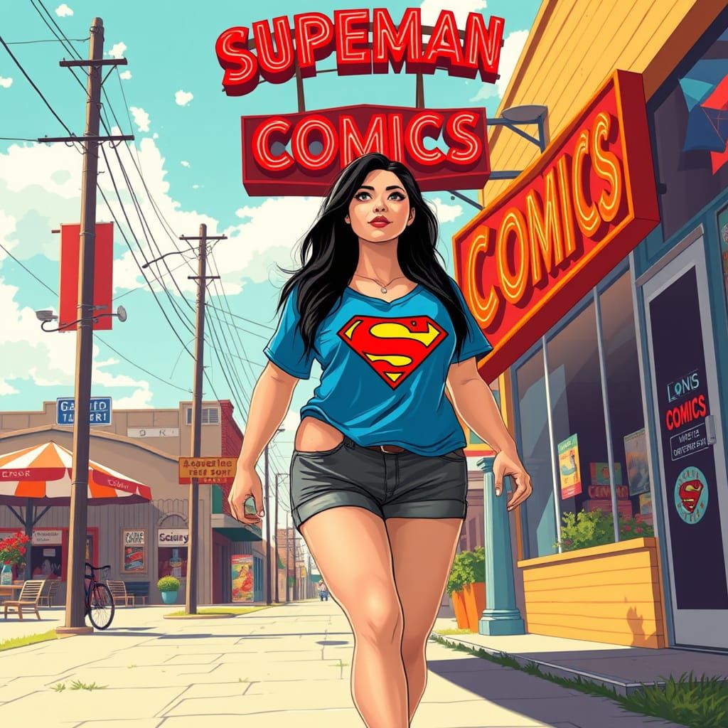 Filipina in Art Nouveau Style Walking in Town